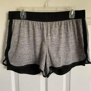 Danskin Now Fitted Black and Grey Sport Shorts With Inner Short Size: L